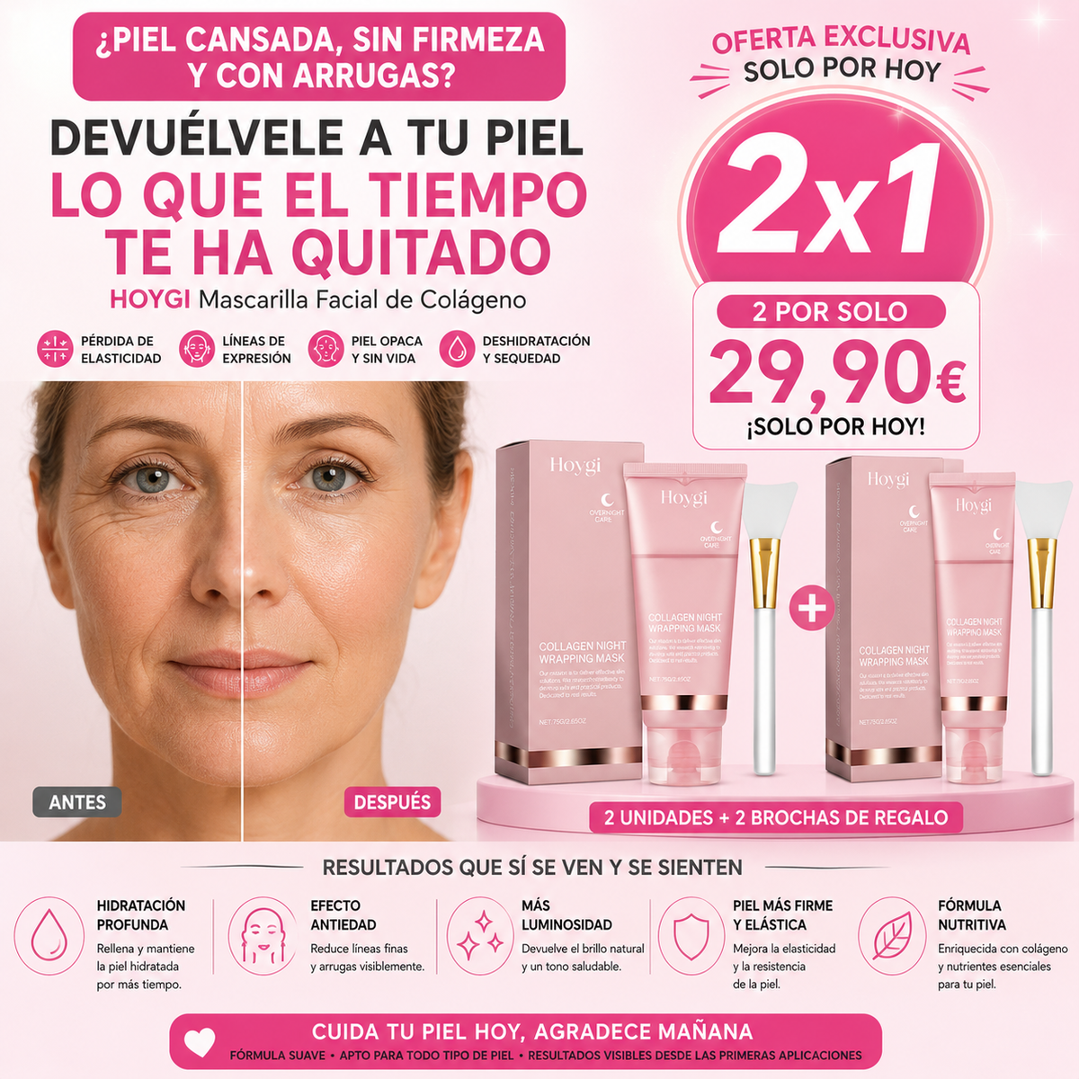 Mascarilla facial de colágeno HOYGI