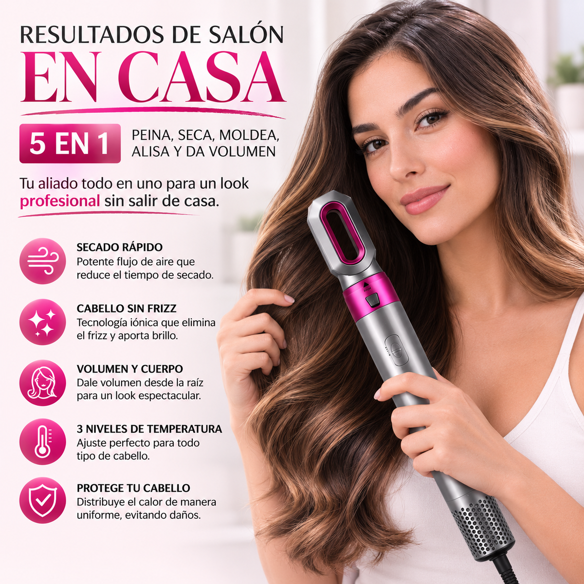 Cepillo Secador 5 En 1