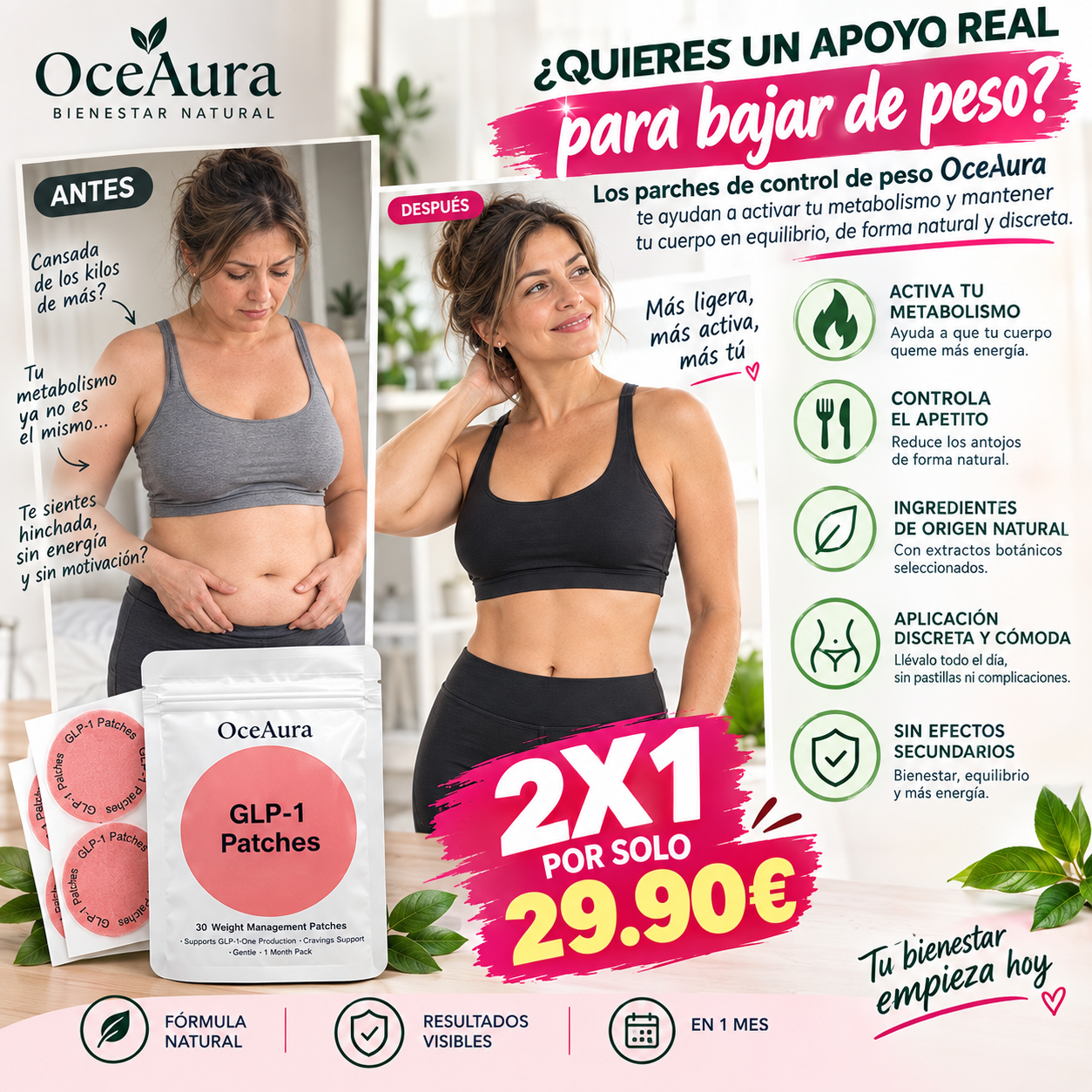 Parches GLP-1 OceAura – Control de Peso y Metabolismo
